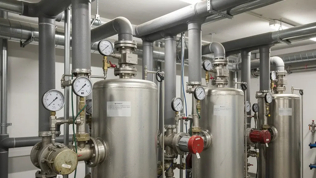 Chaufferie industrielle équipée d'un système de chauffage au gaz propane