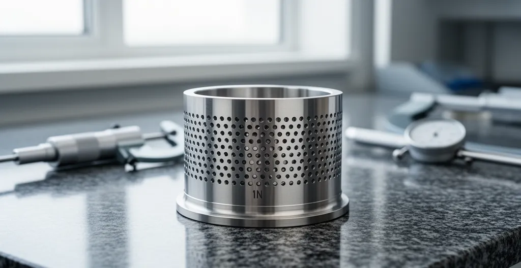 Pièce métallique usinée avec marquage de traçabilité pour usinage de précision